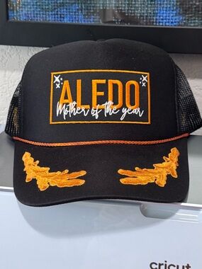 Mother of the Year Black & Orange Aledo Trucker Hat